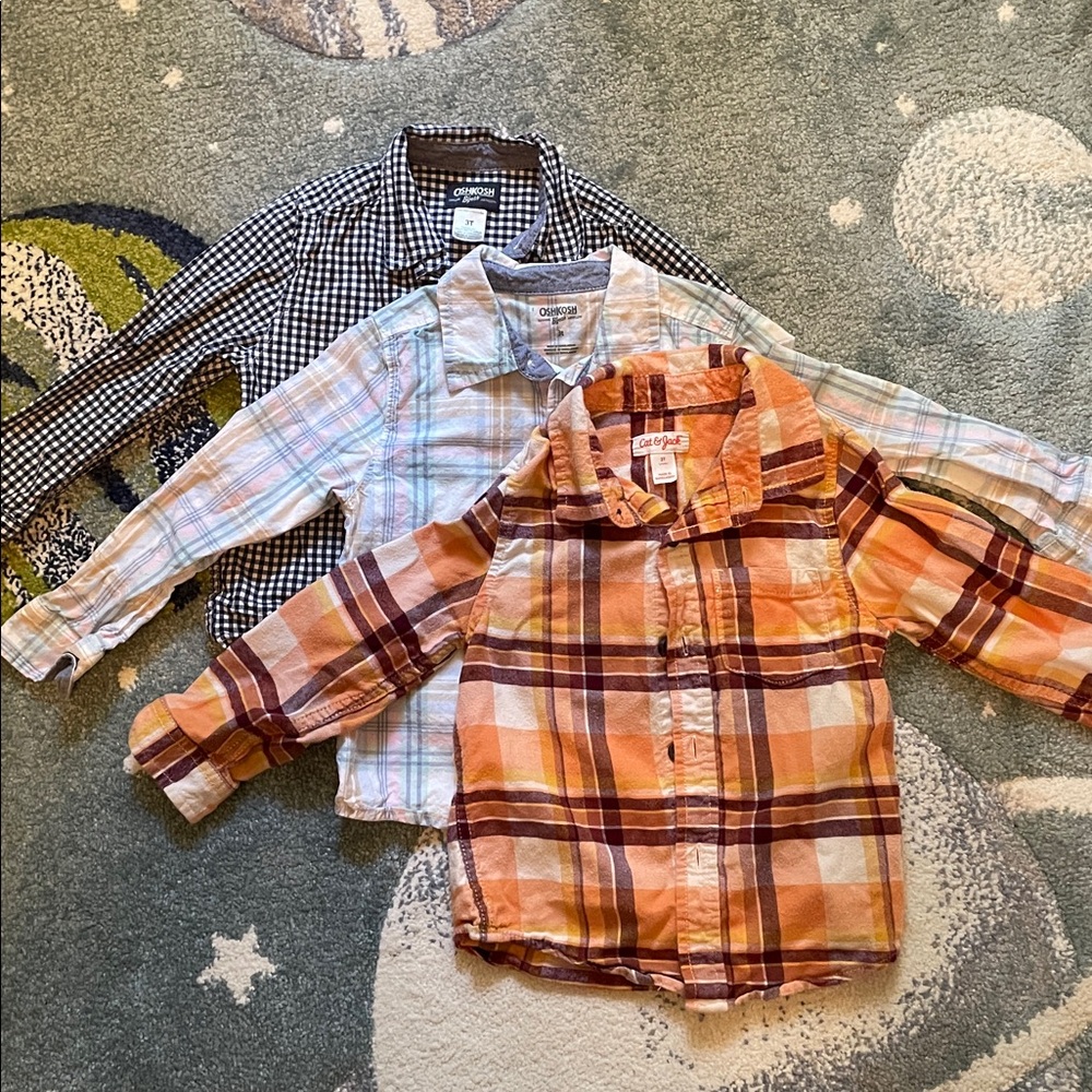 Checkered button downs for 3T